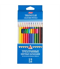 Карандаши цветные трехгранные Hatber, 12 цветов